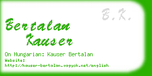 bertalan kauser business card